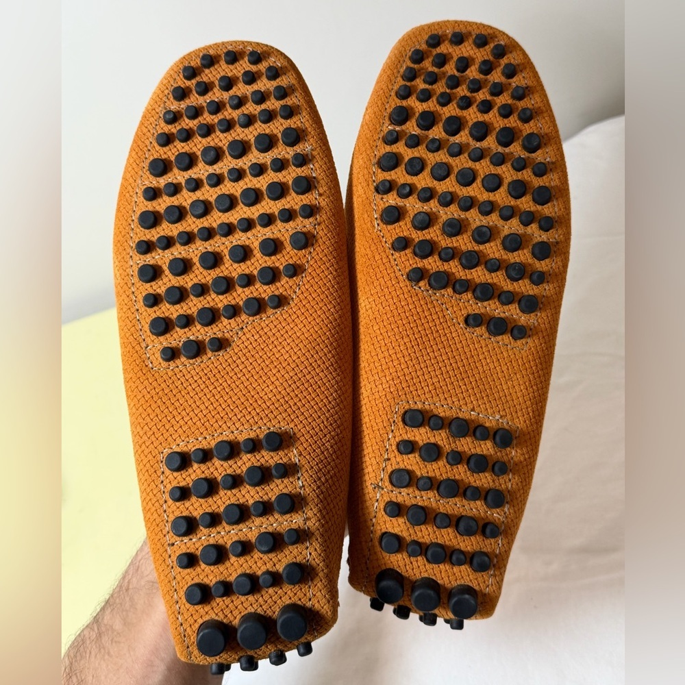 Elegant Umberto Italy Carro EU 40 US 9.5 Burnt Orange Drivers Loafers for Men - Picture 10 of 12